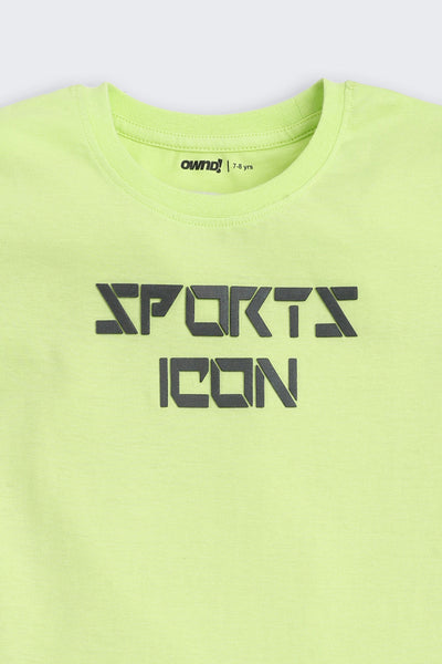 Lime Typographic Regular Fit Co-ord Set