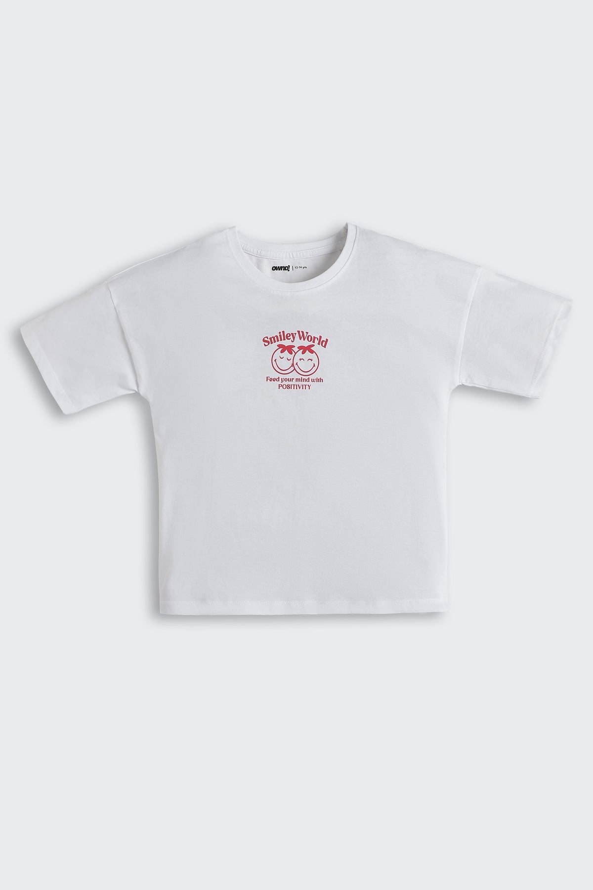 White Graphic Regular Fit T-Shirt For Tweens Girls