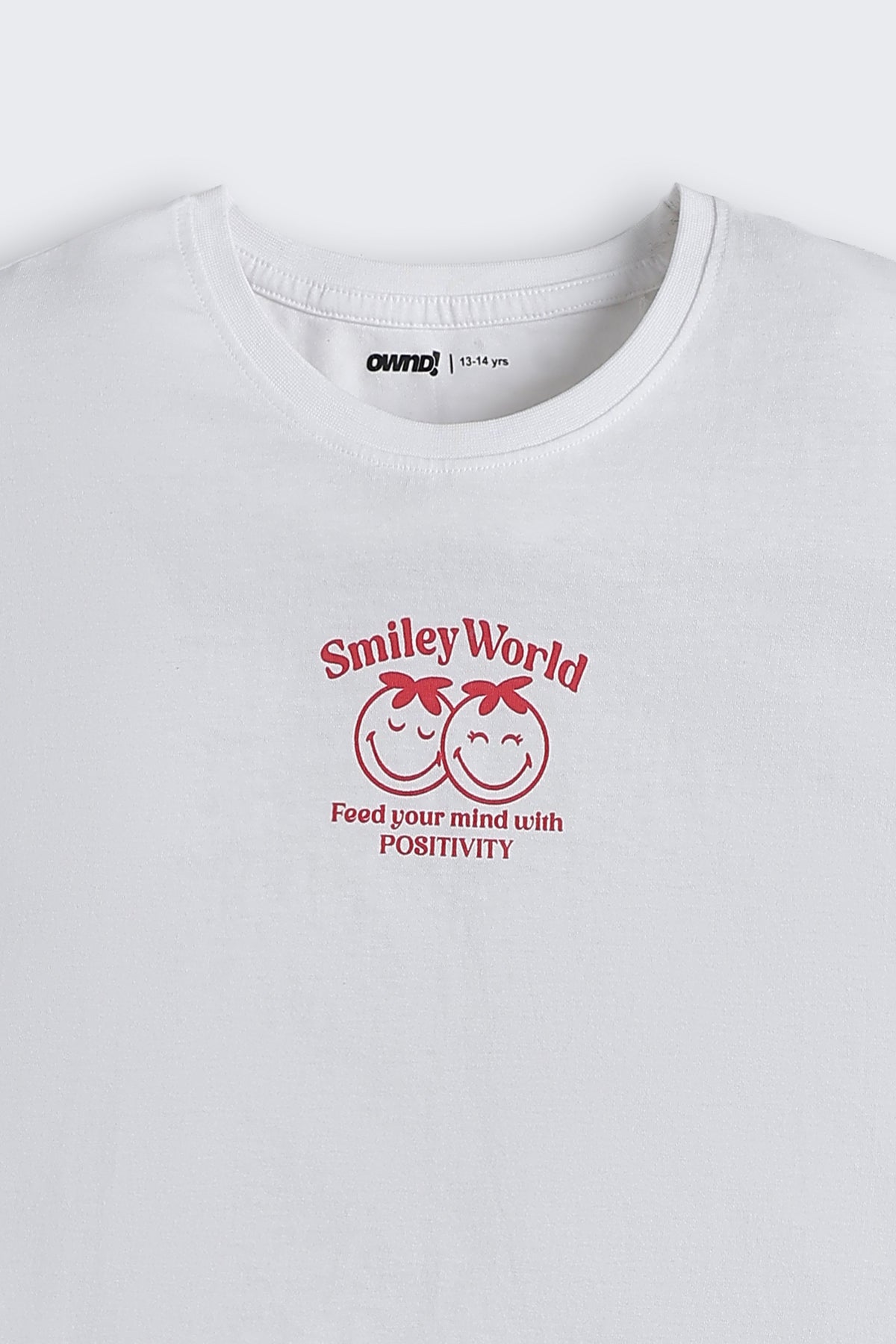 White Graphic Regular Fit T-Shirt For Tweens Girls