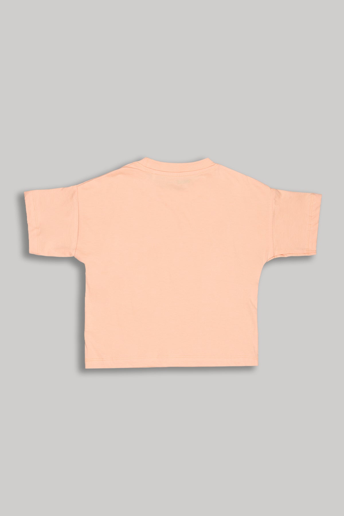 Peach Mermaid Printed Regular Fit T-Shirt For Girls