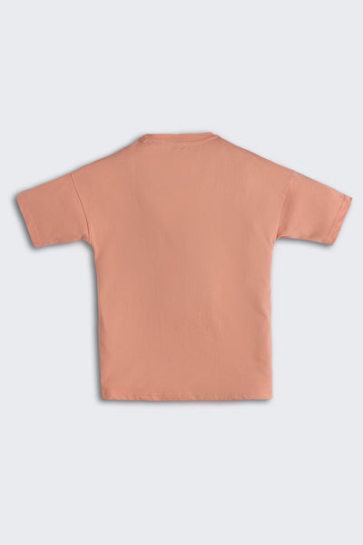Peach Graphic Regular Fit T-Shirt
