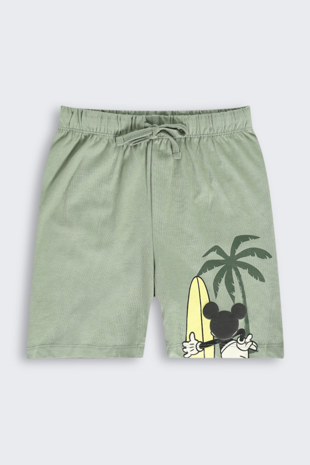 Olive Mickey Mouse Printed Nightwear Set