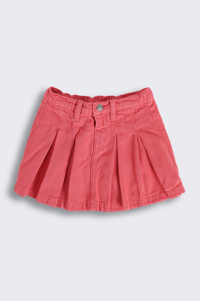 Coral Pleated Skirt