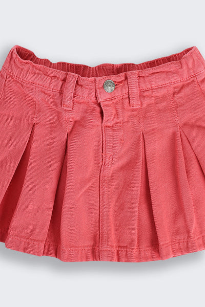 Coral Pleated Skirt