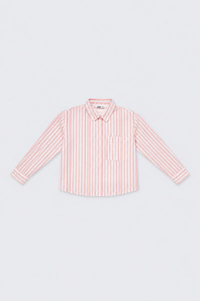 Pink & Yellow Striped Regular Fit Shirt