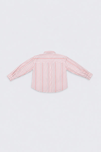 Pink & Yellow Striped Regular Fit Shirt