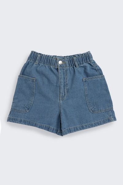 Blue Solid Regular Fit Shorts