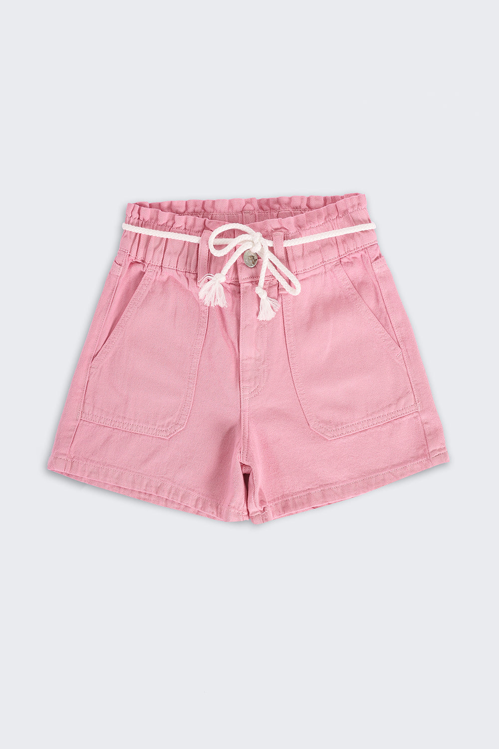 Pink Solid Regular Fit Shorts