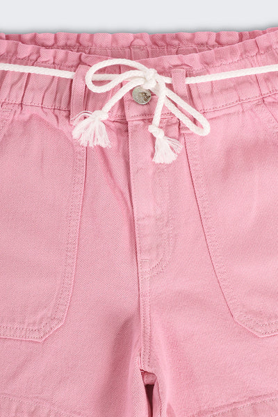 Pink Solid Regular Fit Shorts