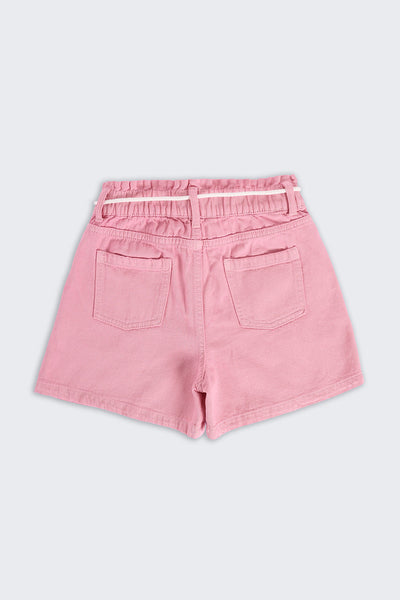 Pink Solid Regular Fit Shorts