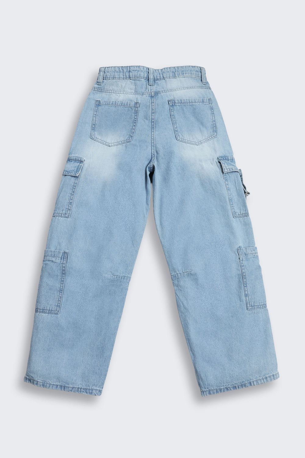 Light Blue Solid Regular Fit Jeans