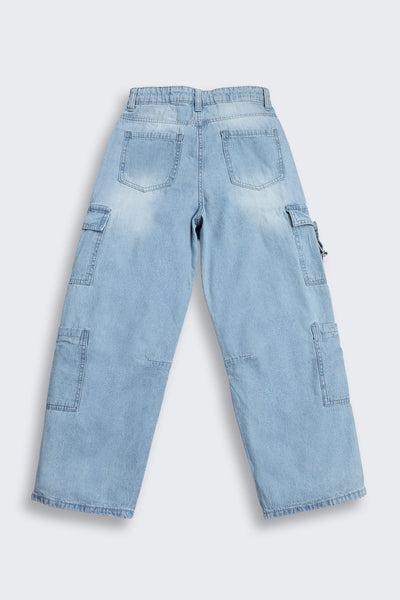Light Blue Solid Regular Fit Jeans