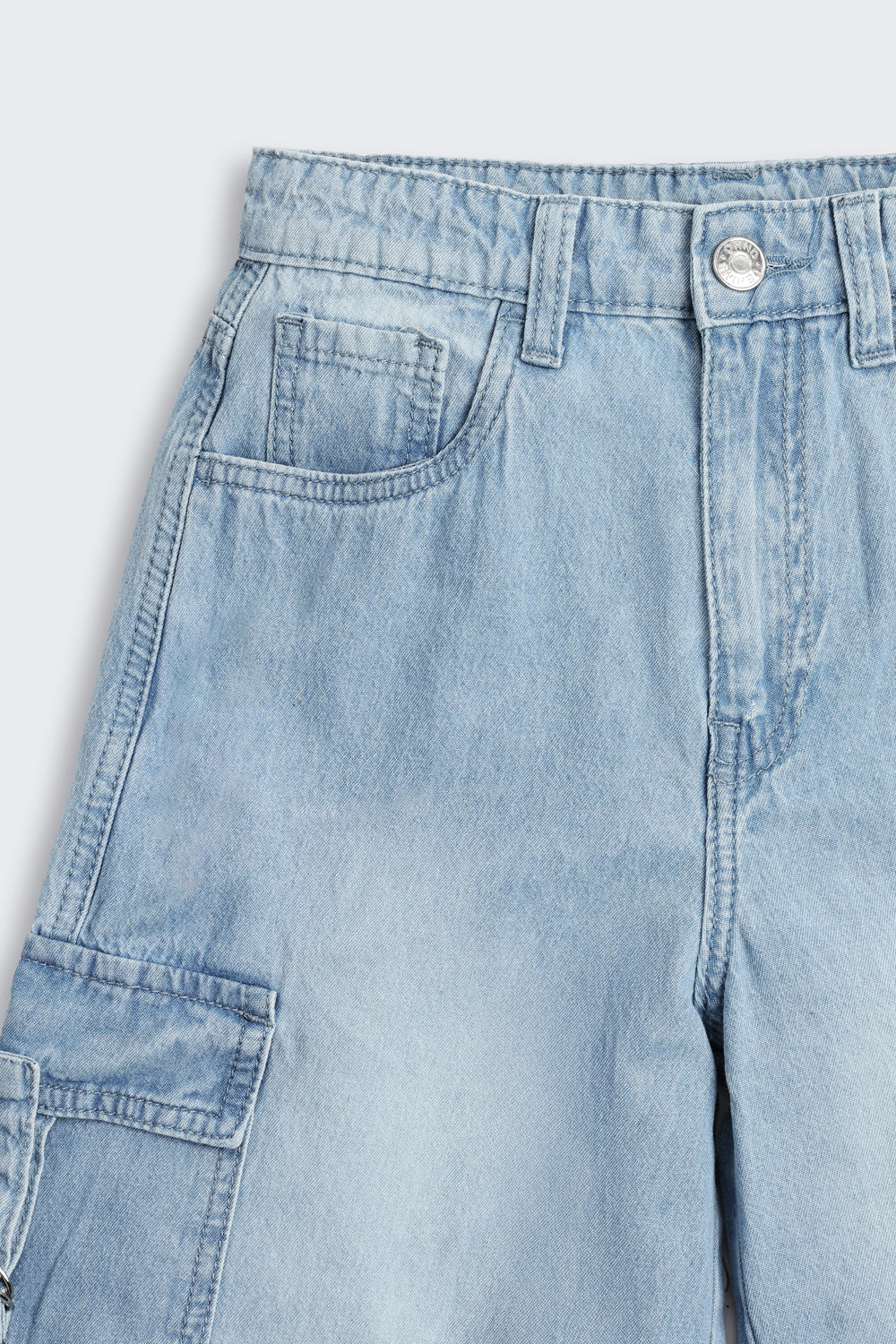 Light Blue Solid Regular Fit Jeans