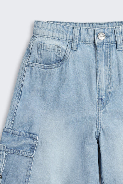 Light Blue Solid Regular Fit Jeans