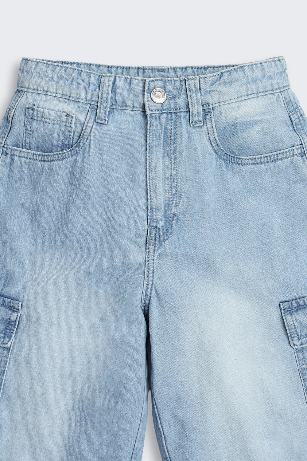 Light Blue Solid Regular Fit Jeans