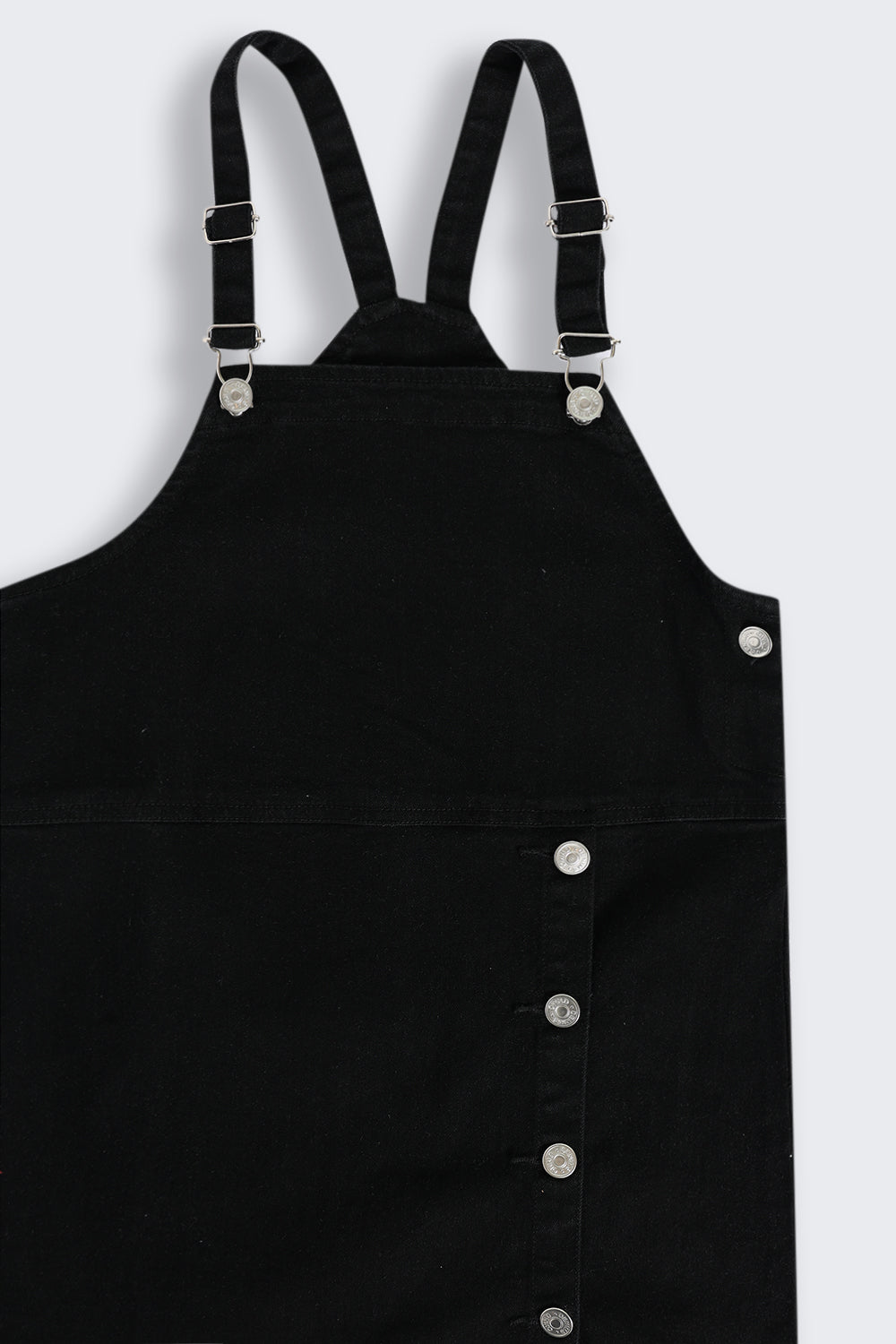 Black Solid Dungaree With T-Shirt