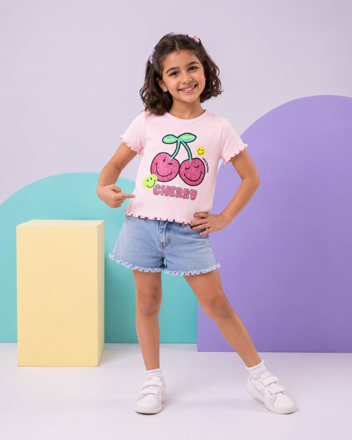 Pink Graphic Printed Cotton T-Shirt
