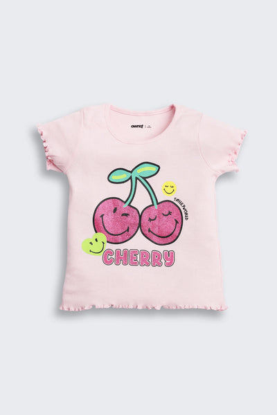 Pink Graphic Printed Cotton T-Shirt