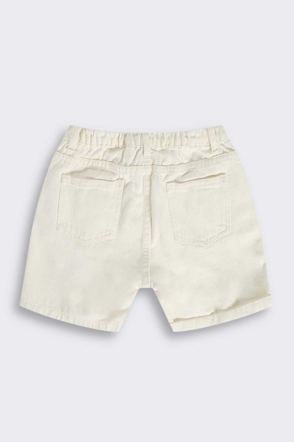 White Strawberry Placement Print Shorts with Four Pockets