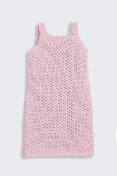 Pink Fruits Embroidered Regular Fit Dress