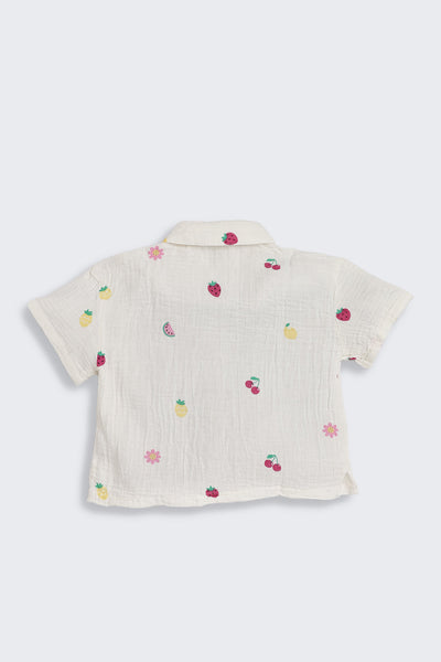 White Fruits Printed Regular Fit Co-ord Set