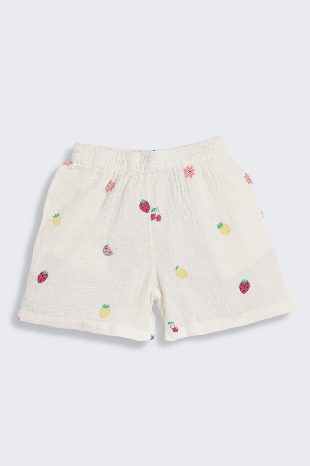 White Fruits Printed Regular Fit Co-ord Set