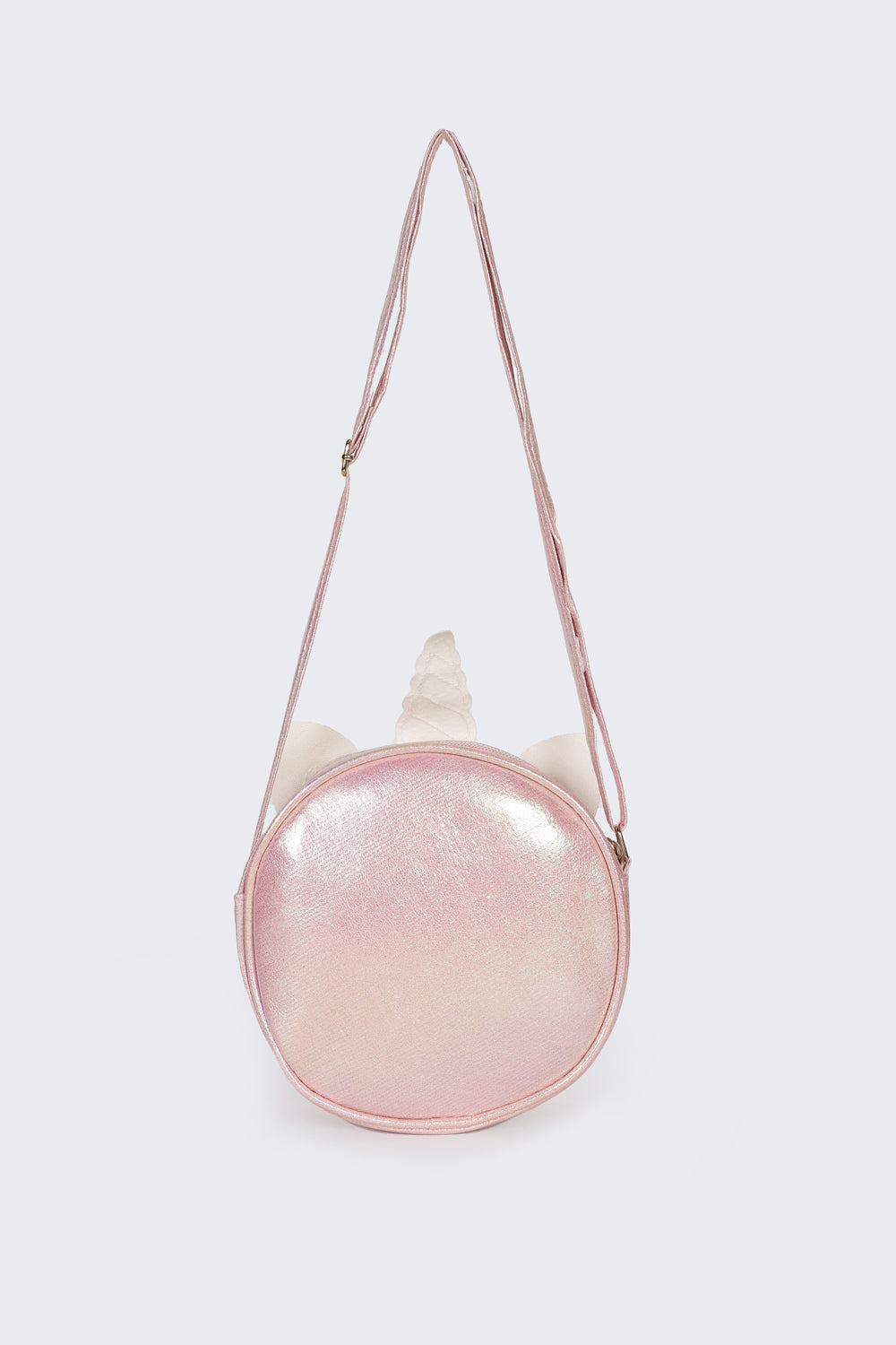 Pink Glitter Unicorn Round Sling Bag