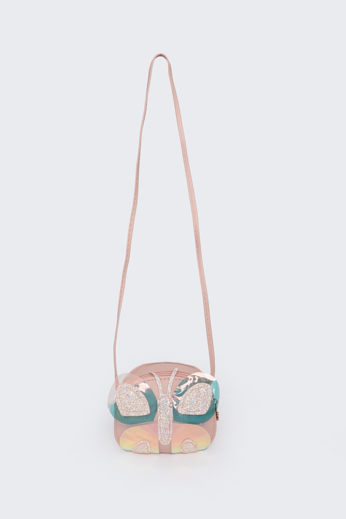 Pink Butterfly Embellished Sling Bag