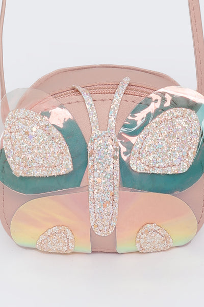 Pink Butterfly Embellished Sling Bag