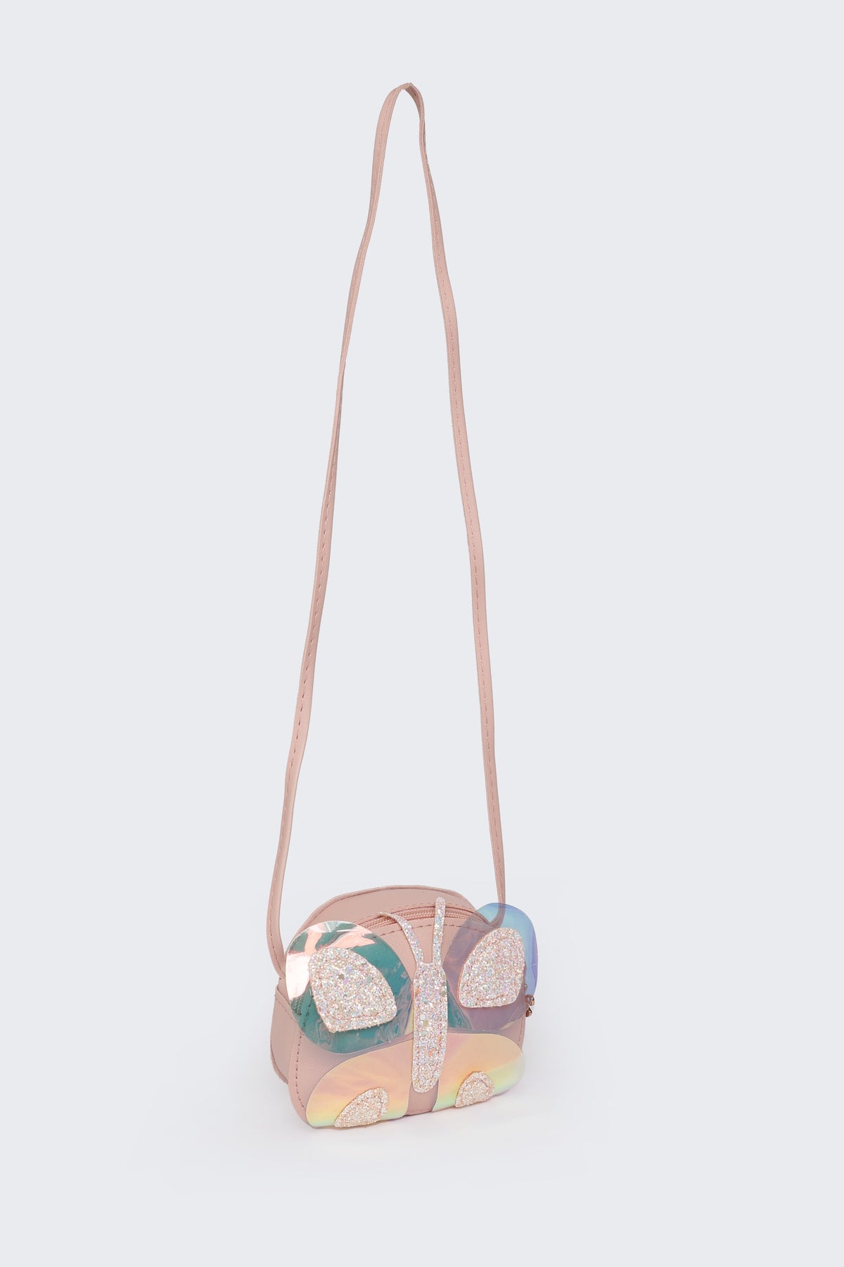 Pink Butterfly Embellished Sling Bag
