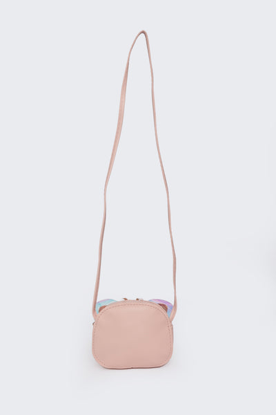 Pink Butterfly Embellished Sling Bag