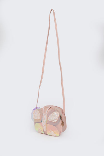 Pink Butterfly Embellished Sling Bag