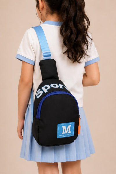 Black Typographic Backpack