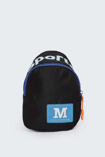 Black Typographic Backpack