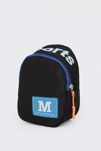 Black Typographic Backpack