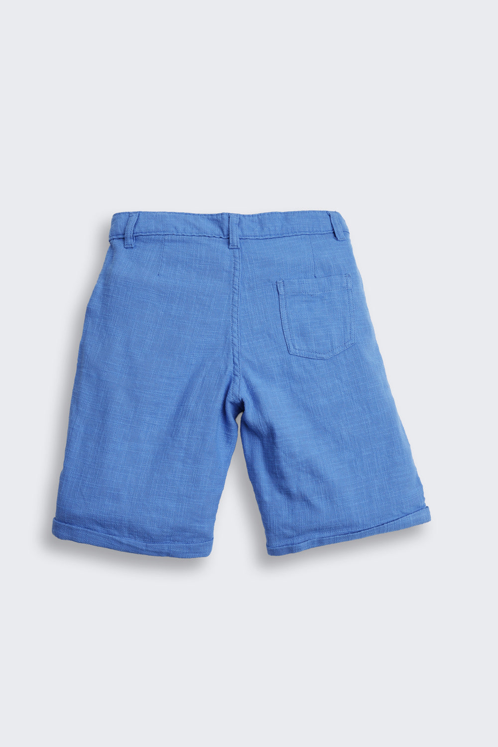 Blue Solid Regular Fit Shorts