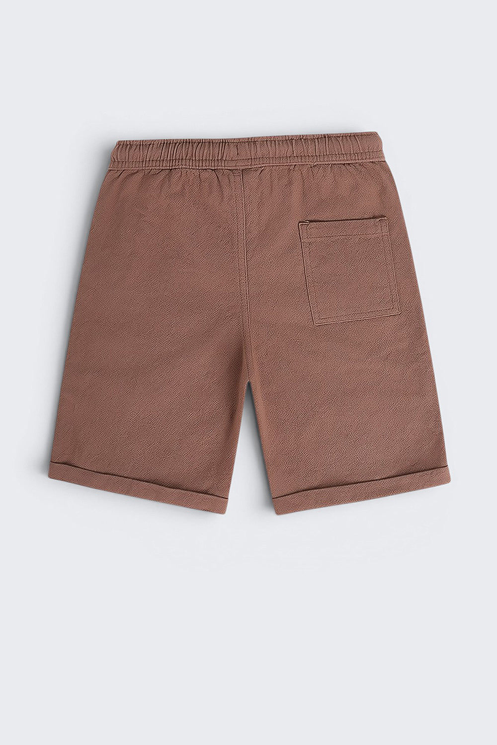 Brown Solid Regular Fit Shorts