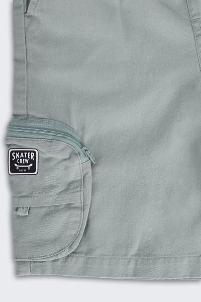 Olive Solid Regular Fit Shorts