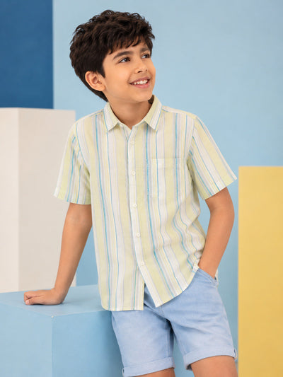Lime Striped Summer Shirt