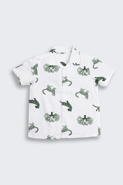 White Graphic Regular Fit Shirt