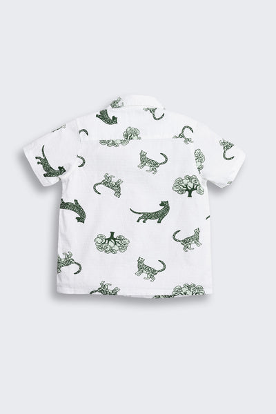 White Graphic Regular Fit Shirt