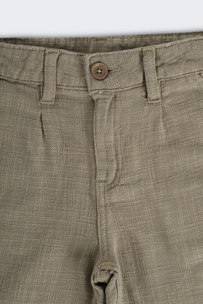 Olive Mid Rise Solid Shorts
