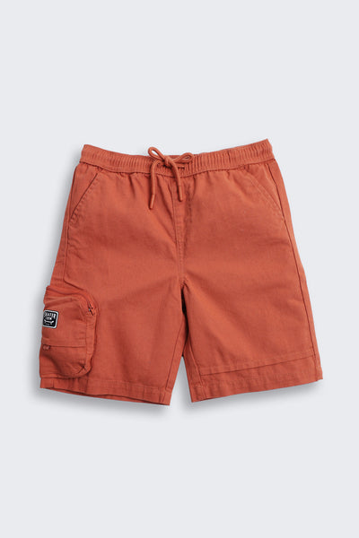Orange Solid Regular Fit Shorts