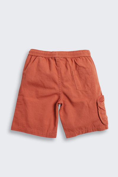 Orange Solid Regular Fit Shorts