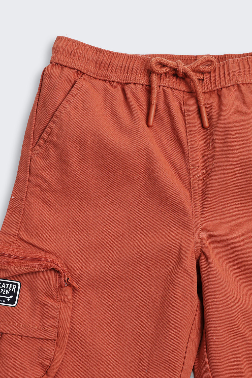 Orange Solid Regular Fit Shorts