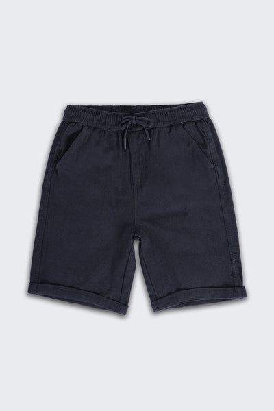 Navy Solid Regular Fit Shorts