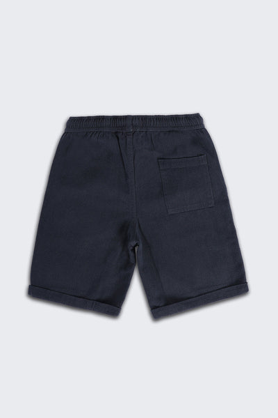 Navy Solid Regular Fit Shorts