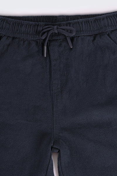 Navy Solid Regular Fit Shorts