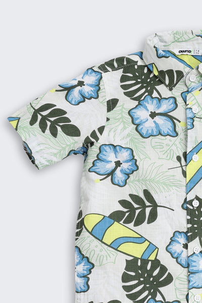 Multi-coloured Tropial Printed Regular Fit Shirt