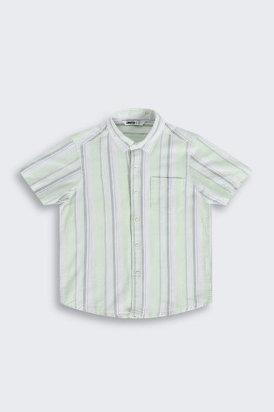 Light Green Striped Summer Shirt